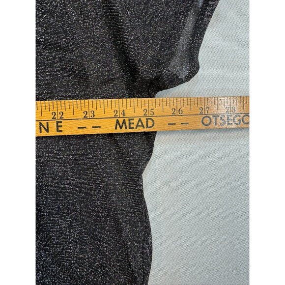 Lane Bryant Womens Metallic Knit Going Out Top Size 18/20 Black Gold Sheer - Picture 6 of 9